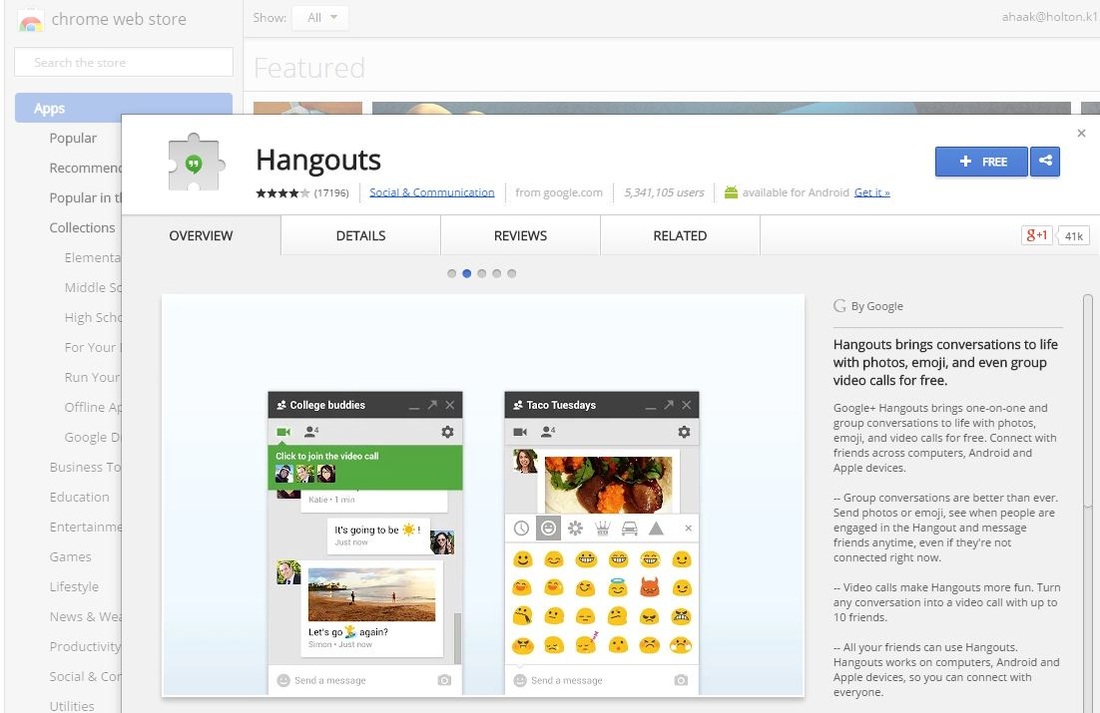 google hangouts google chrome web store
